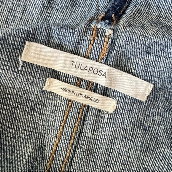 Revolve Tularosa XS Sophia Overall Dress Laguna Blue Distressed Denim Mini - Picture 4 of 7